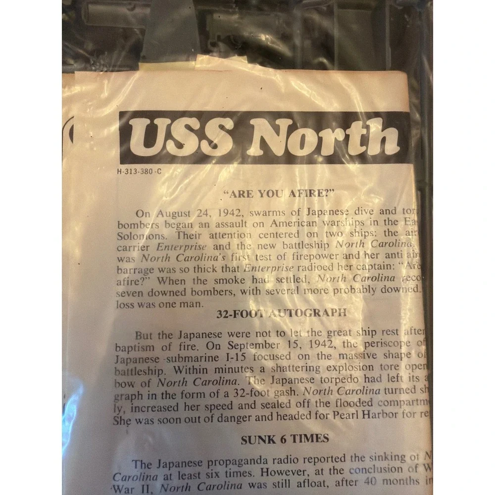 Revell USS North Carolina BB55 Battleship Model Kit H‎ 313 380 C